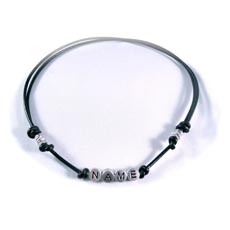Image for Surfer Style Leather Boys Name Necklace