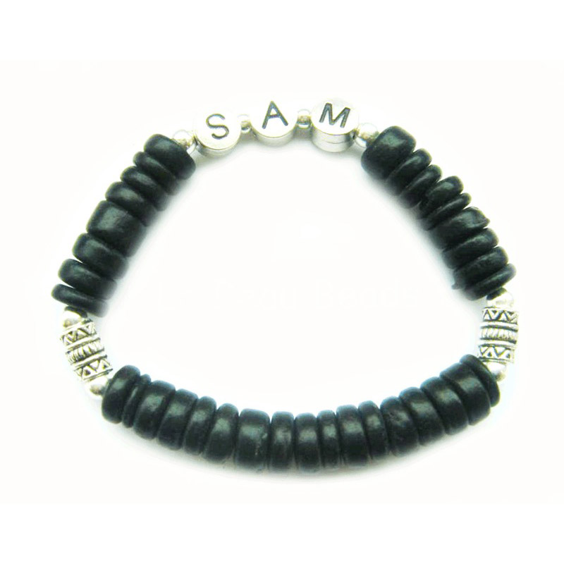'Sam' Beaded Bracelet | Men and Boys | Name Bracelets | Personalised ...